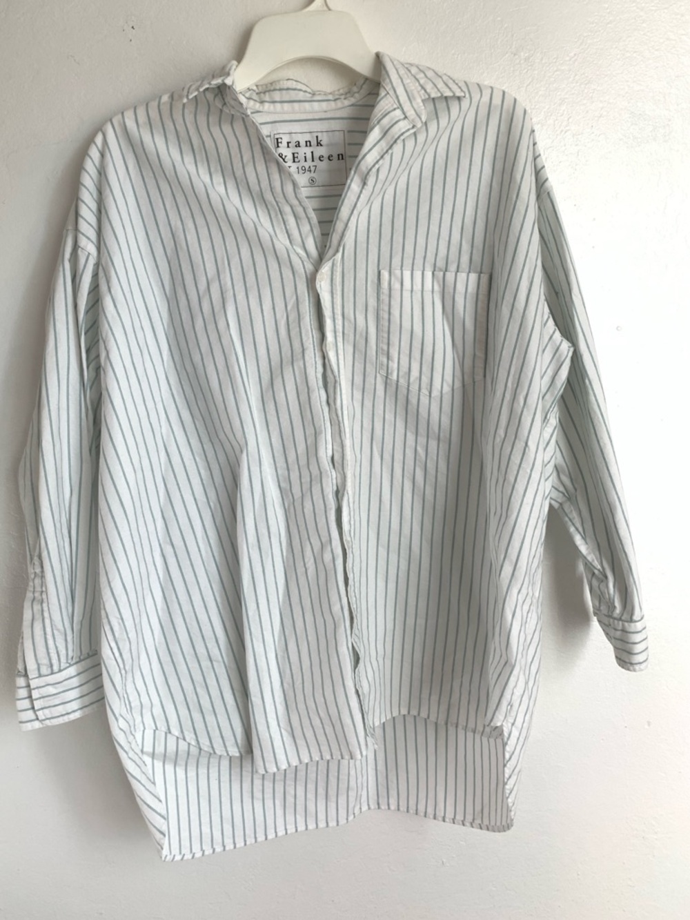 Frank & Eileen Shirley Womens Button Up Long Sleeve Striped Oversized Shirt